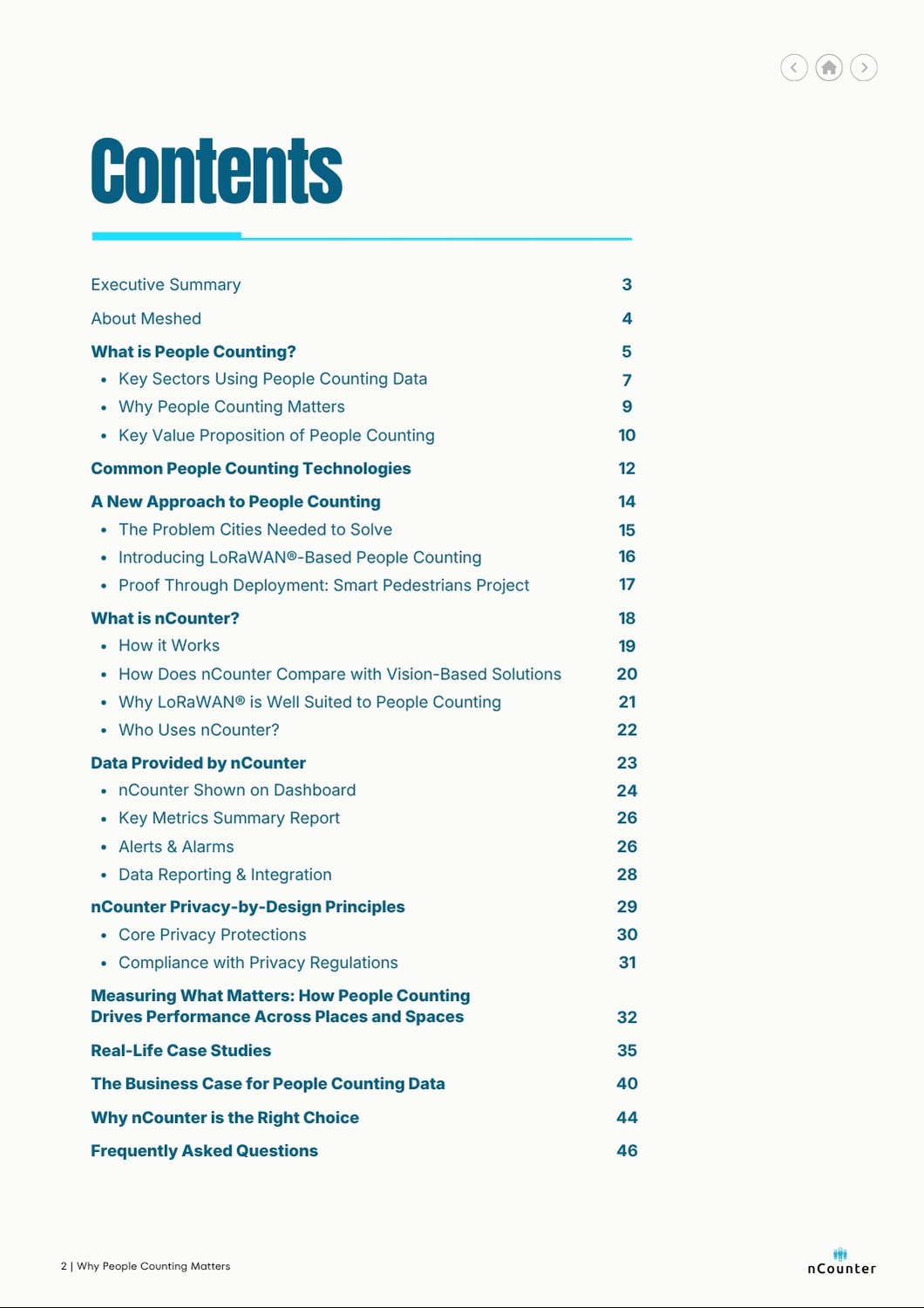 White paper sample, Page 2, Full contents and chapter overview.