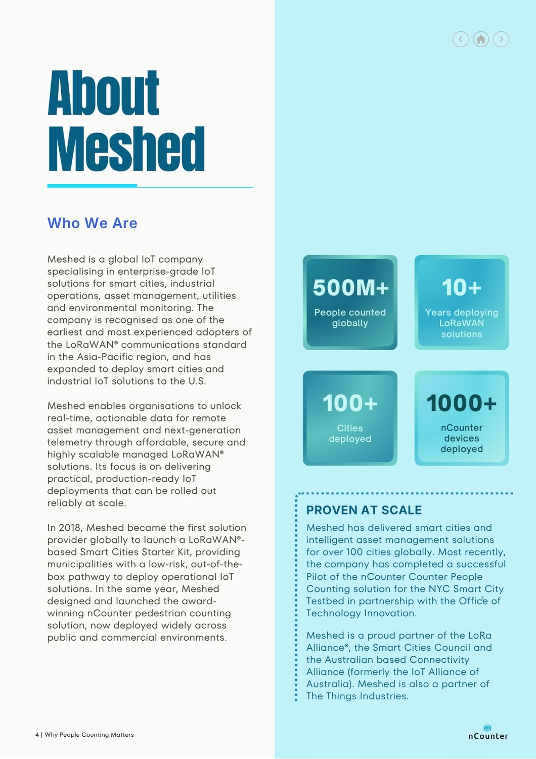 White paper sample, Page 4, About Meshed and our deployment footprint.