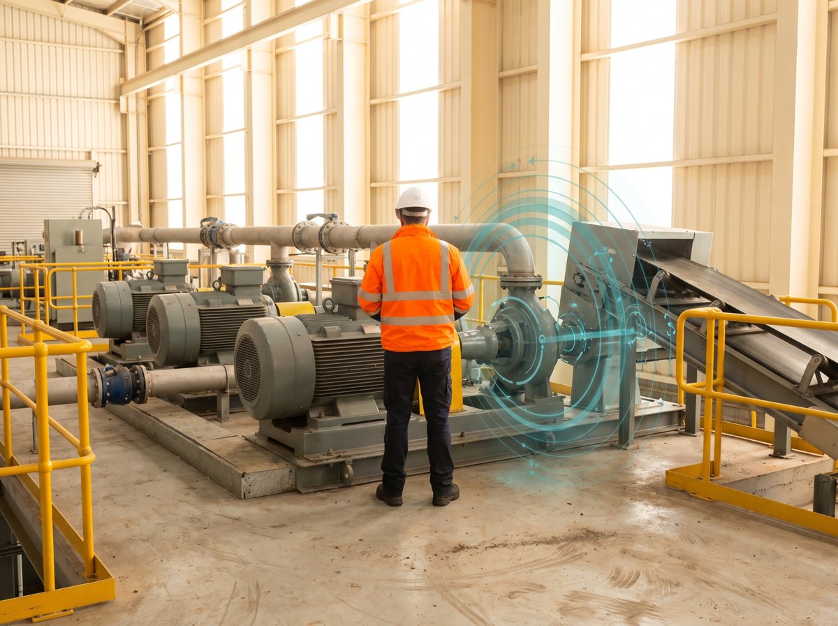 Large rotating equipment inside an industrial plant, the focus of real-time predictive condition monitoring.