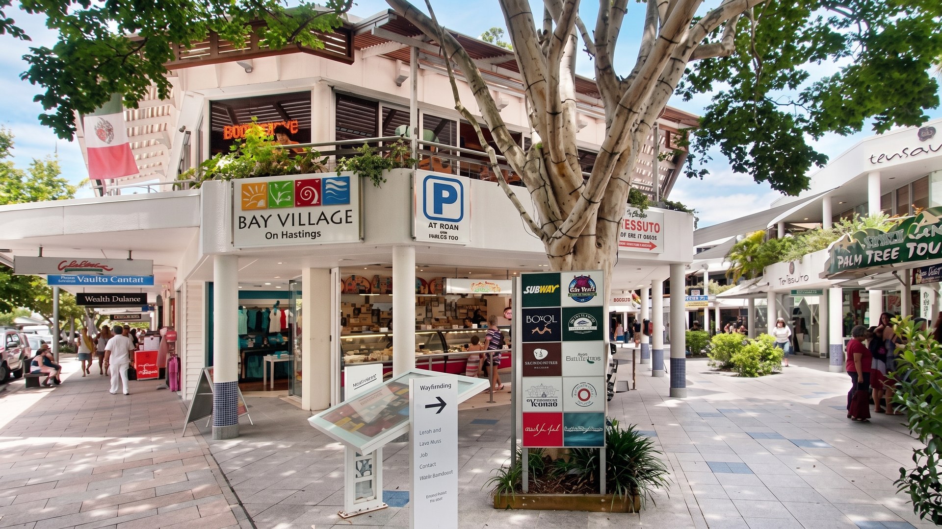 A coastal strip shopping precinct